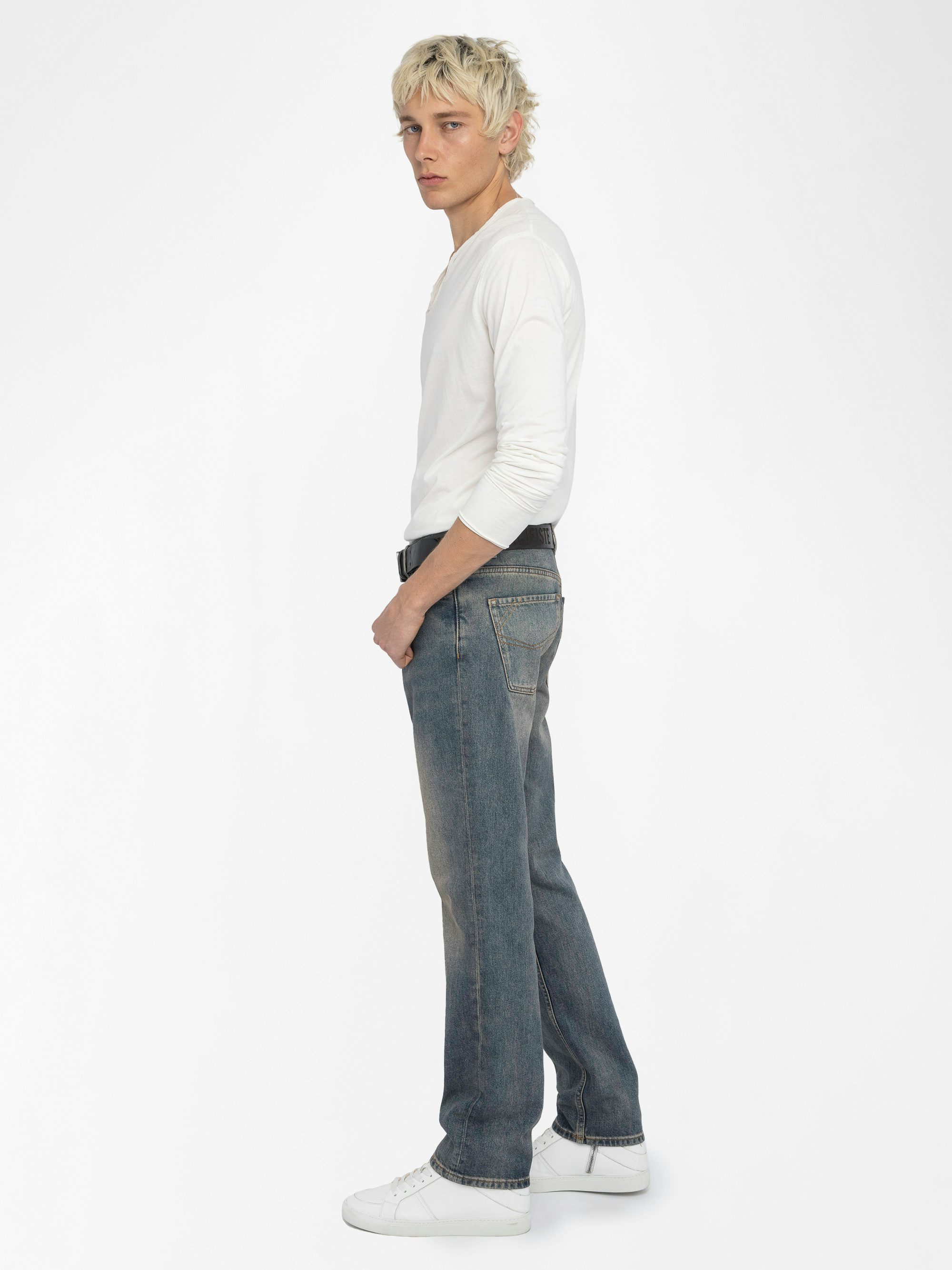 John Jeans - Straight jeans with zip and button fastening at the waistband.